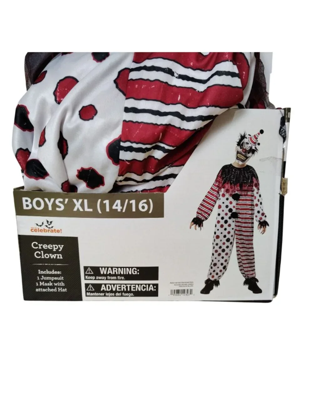 California Costumes Harvest of Horror Halloween Evil Clown Boys XL 14-16 Scary N